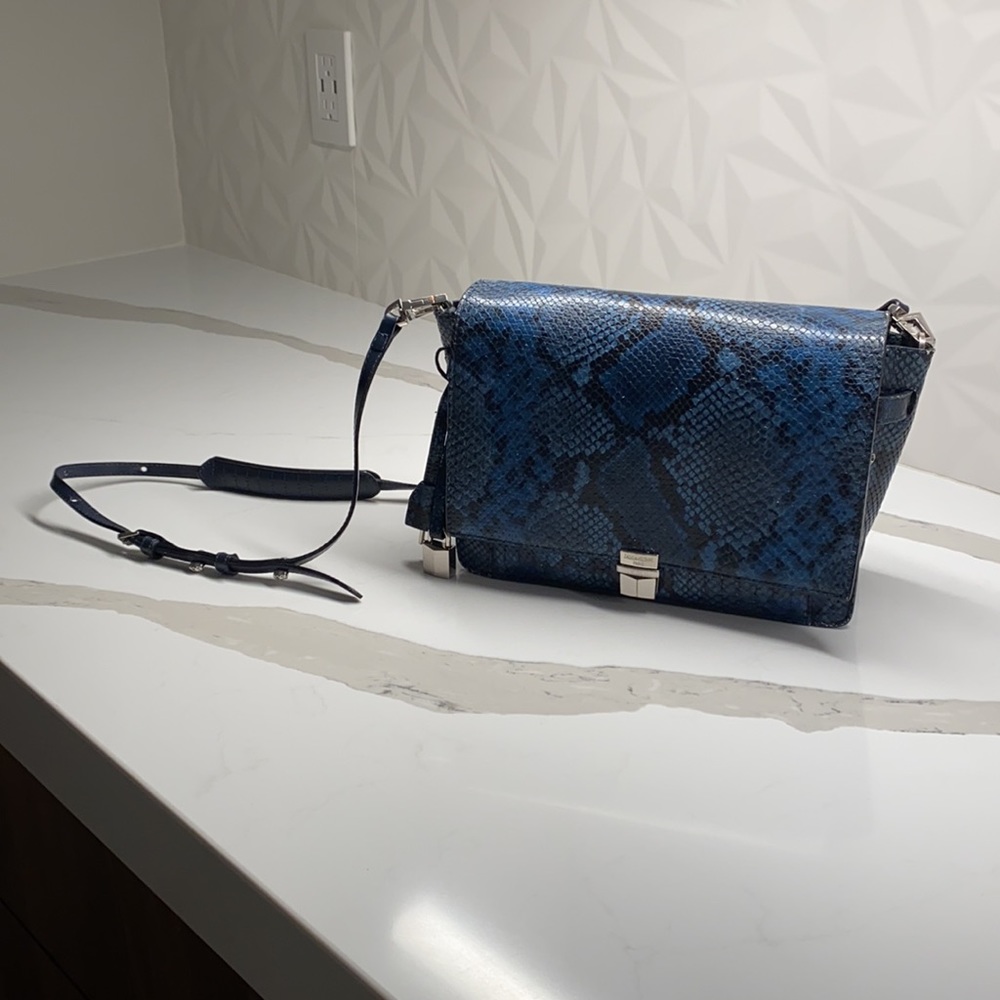 Zadig and Voltaire cobalt blue snakeskin crossbody - Picture 6 of 16